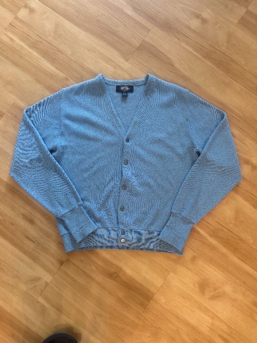 Vintage Blue Grandpa Cardigan Made in USA Knights Bridge